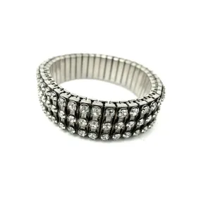 Vintage 1950s Diamante Concertina Bracelet