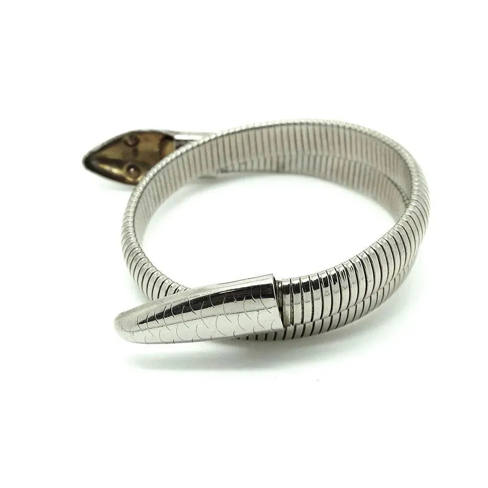Vintage 1970s Omega Chain Snake Bangle Bracelet