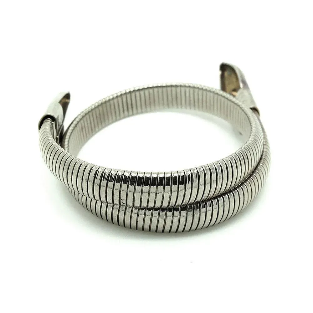 Vintage 1970s Omega Chain Snake Bangle Bracelet