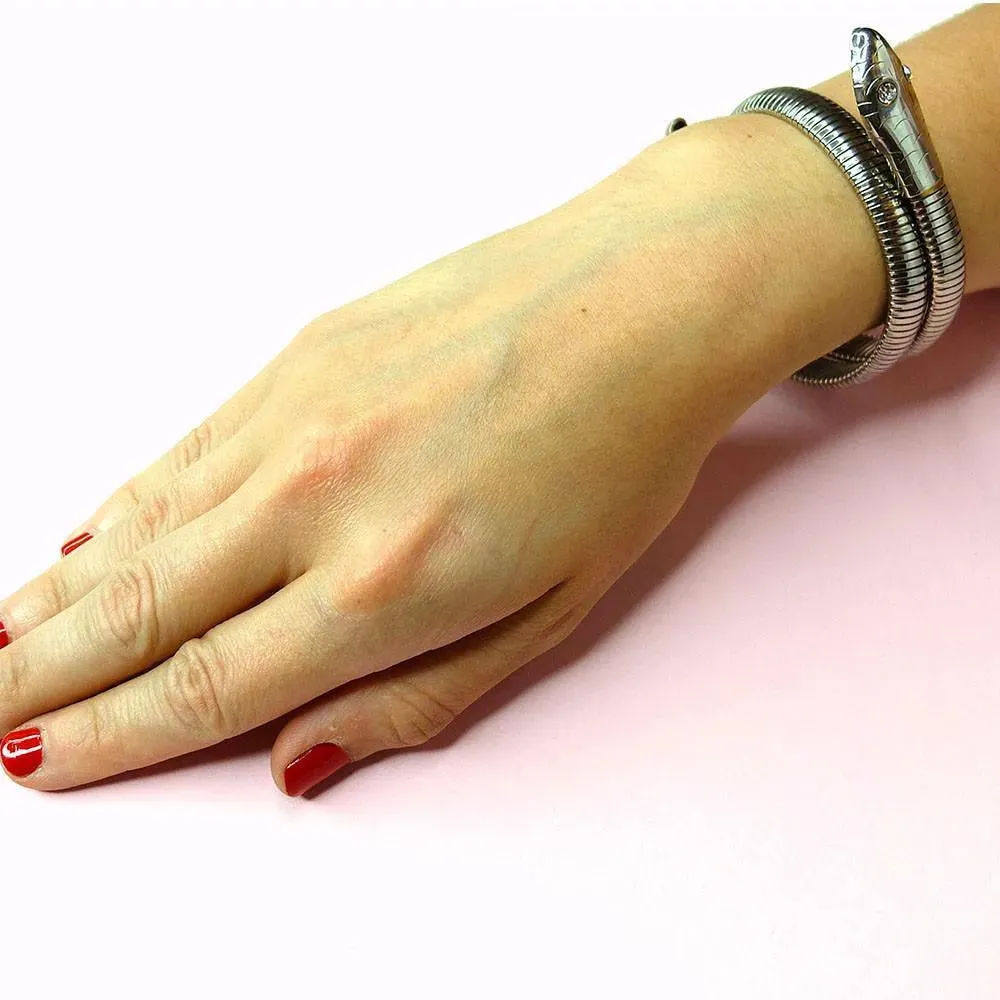 Vintage 1970s Omega Chain Snake Bangle Bracelet