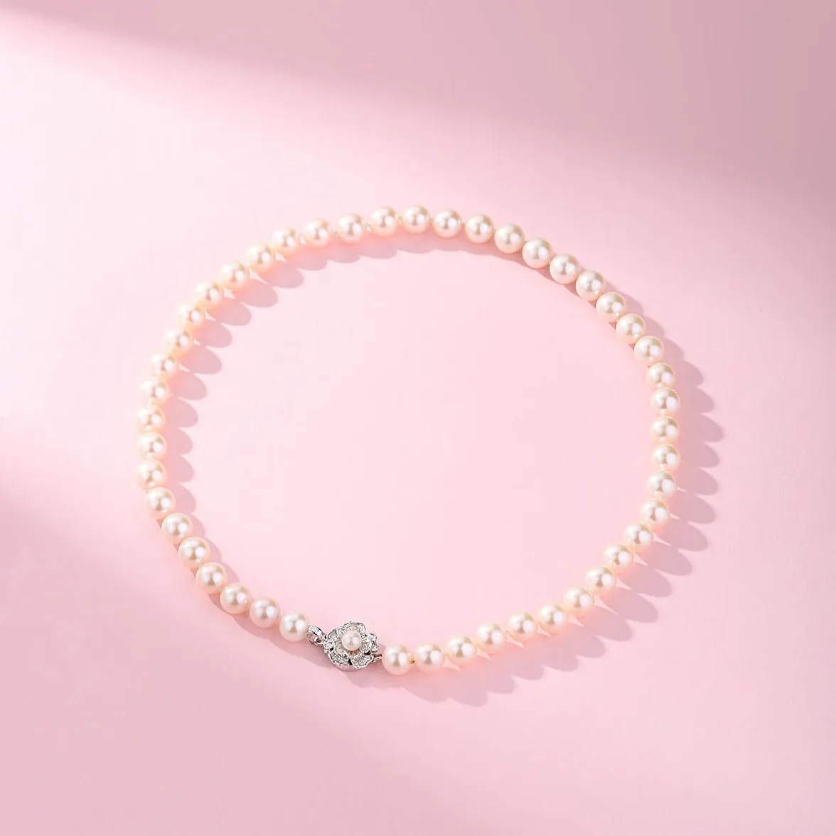 White 9-10mm Freshwater Pearl Necklace AAA Grade