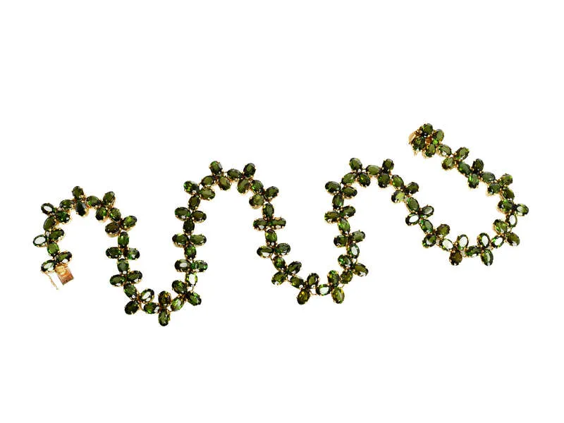 Wreath of Gems - Tourmaline 18k Gold Necklace