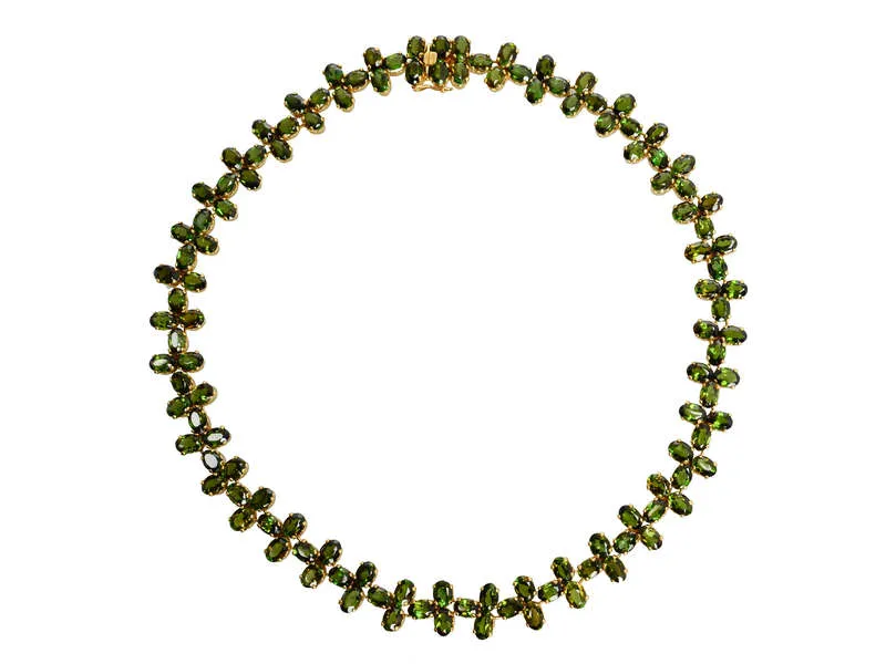 Wreath of Gems - Tourmaline 18k Gold Necklace